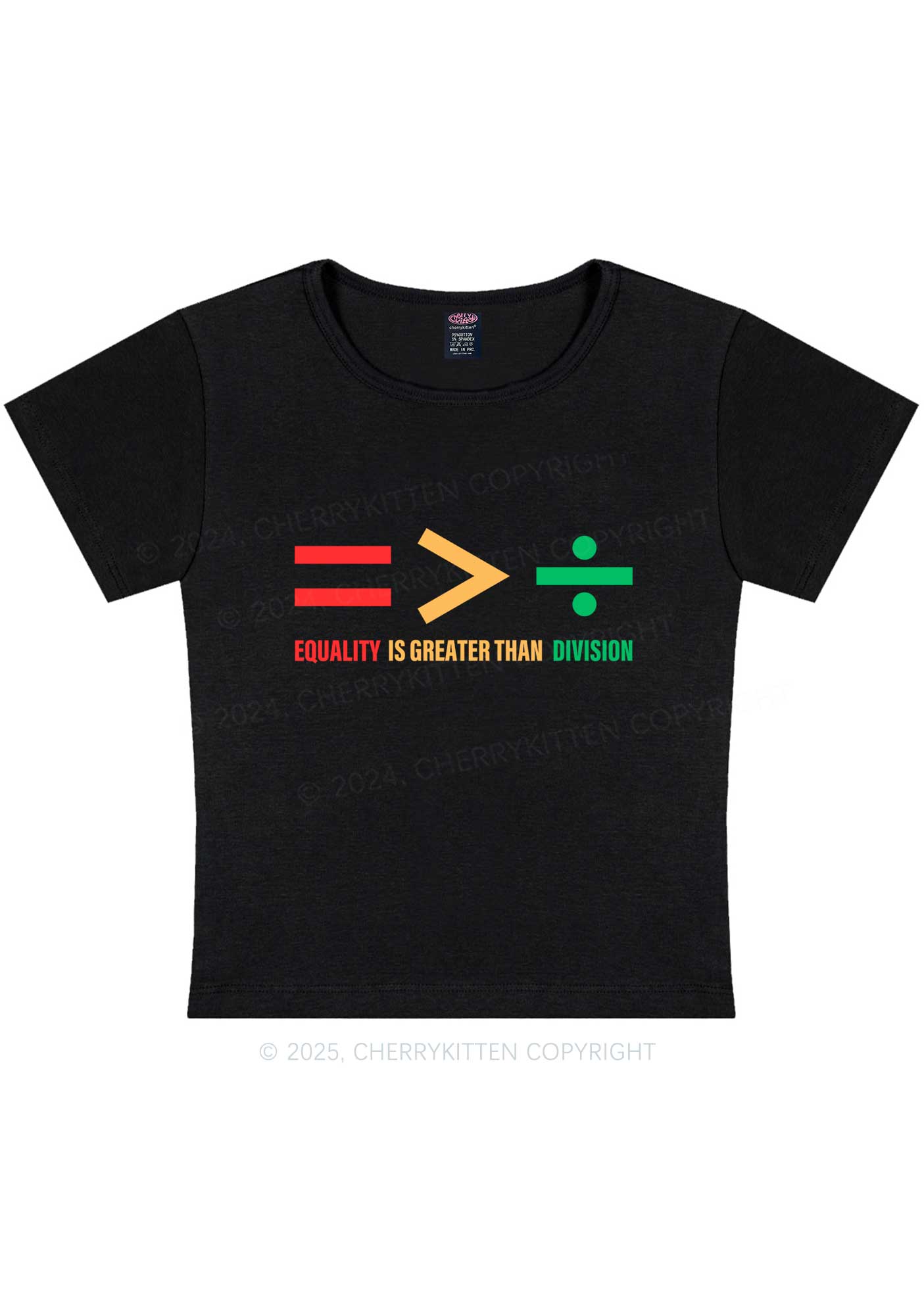 Equality Is Greater Than Division Y2K Baby Tee Cherrykitten