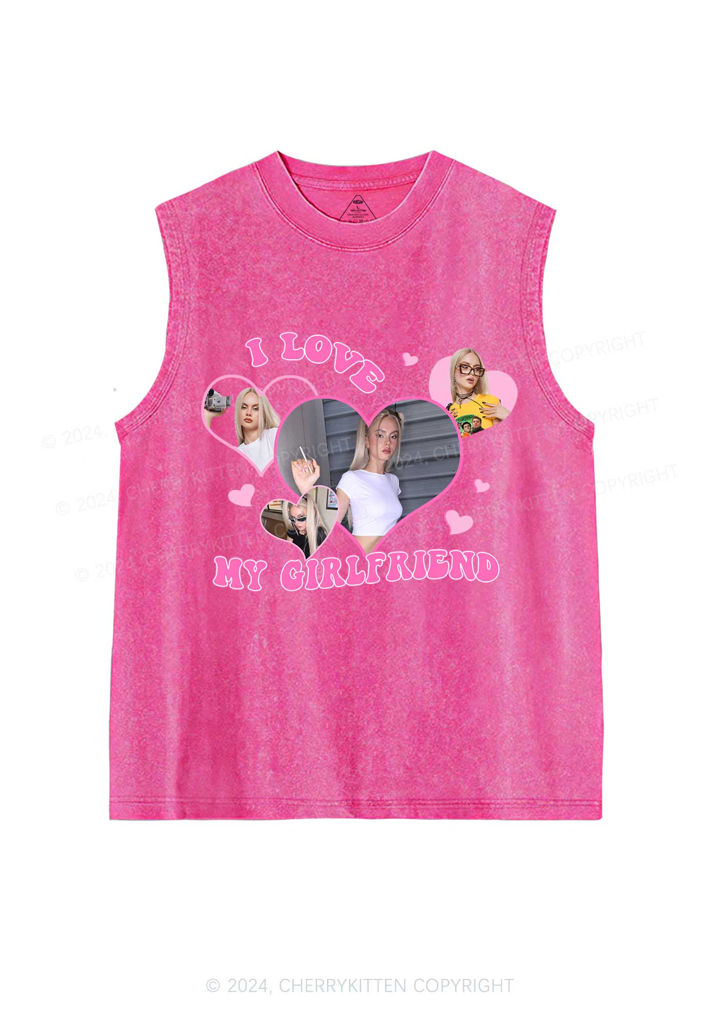 Custom Love My Girlfriend Y2K Valentine's Day Washed Tank Cherrykitten