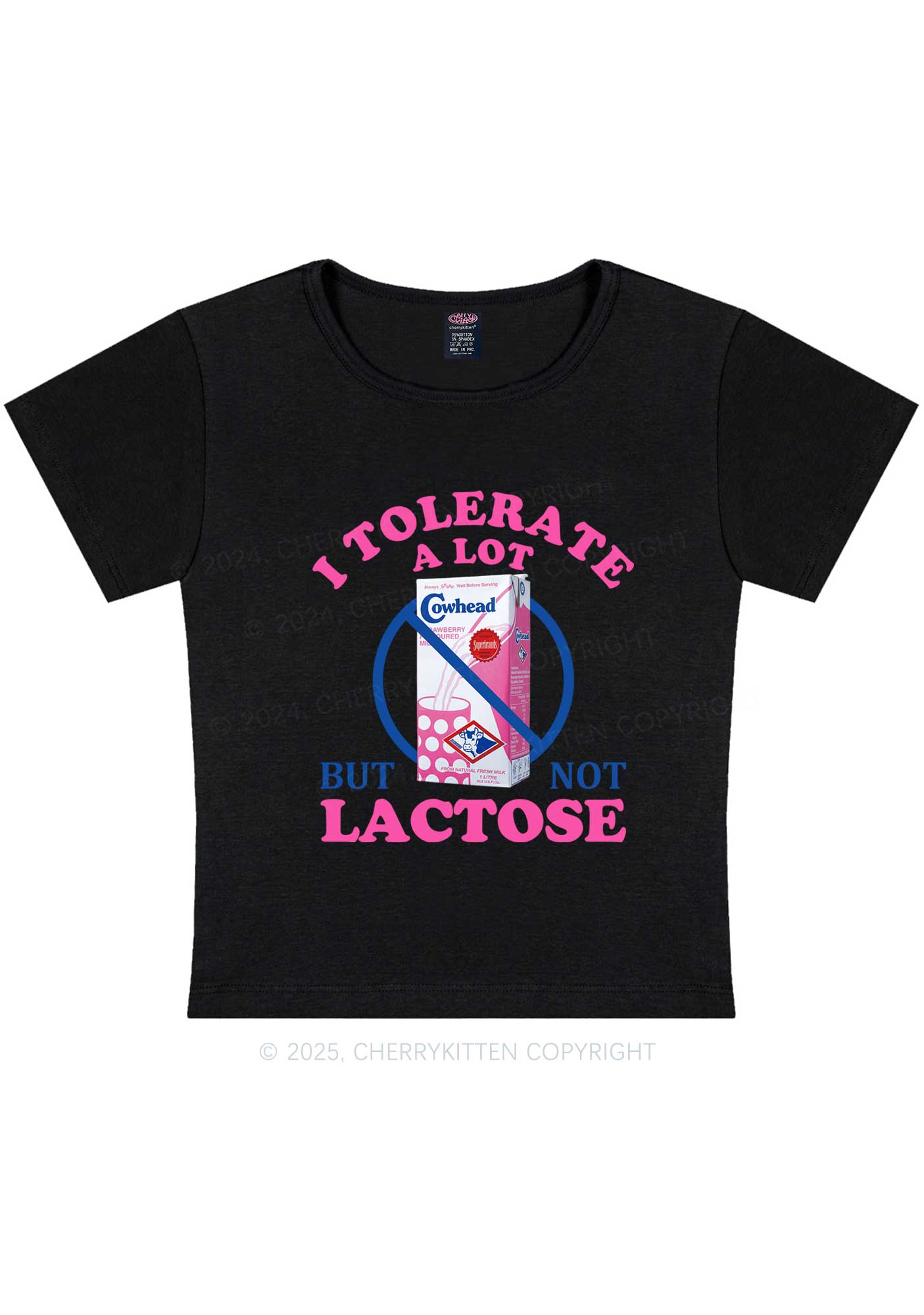 Dont Tolerate Lactose Y2K Baby Tee Cherrykitten