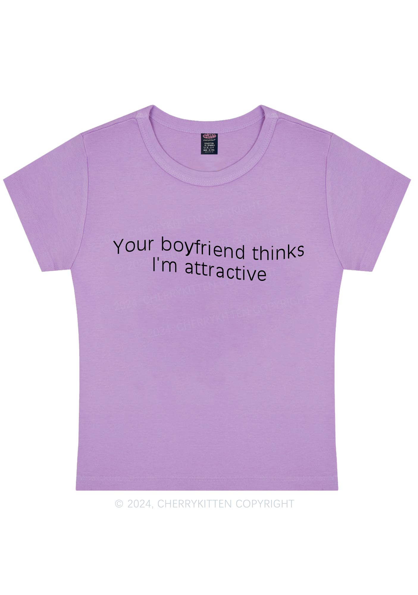 Your BF Thinks I'm Attractive Y2K Baby Tee Cherrykitten