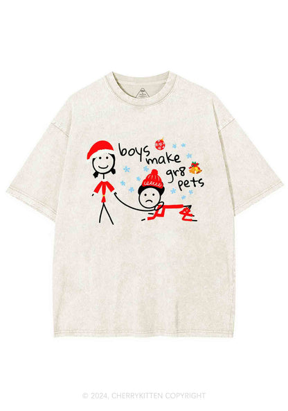 Christmas Boys Make Gr8 Pets Y2K Washed Tee Cherrykitten