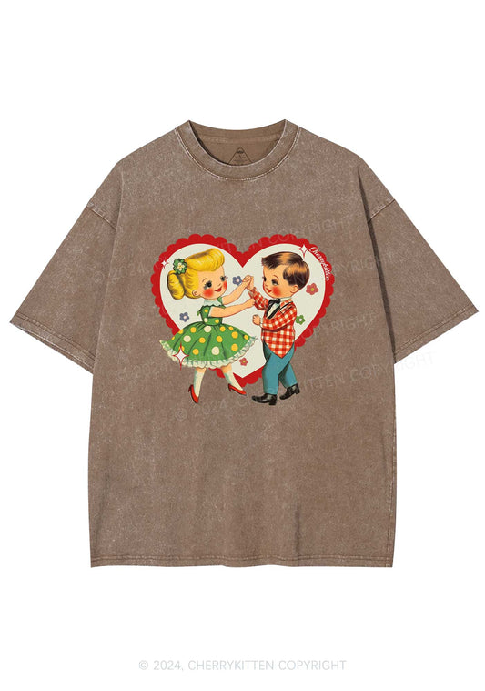 Dancing Kids Y2K Valentine's Day Washed Tee Cherrykitten