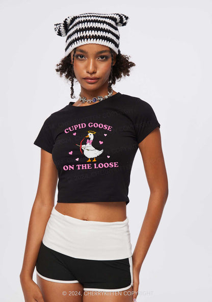 Cupid Goose Y2K Valentine's Day Baby Tee Cherrykitten