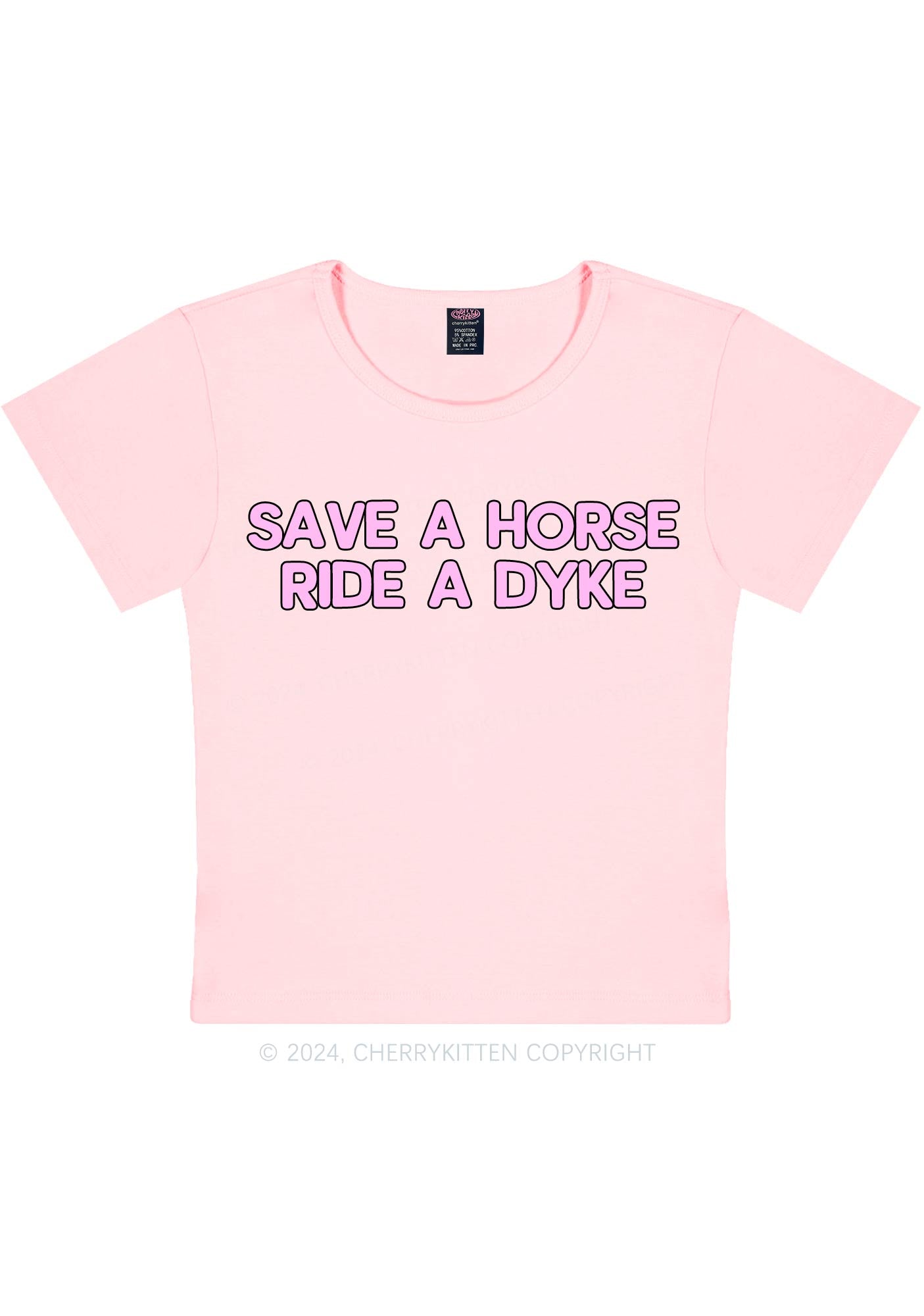 Save Horse Ride Dyke Y2K Baby Tee Cherrykitten