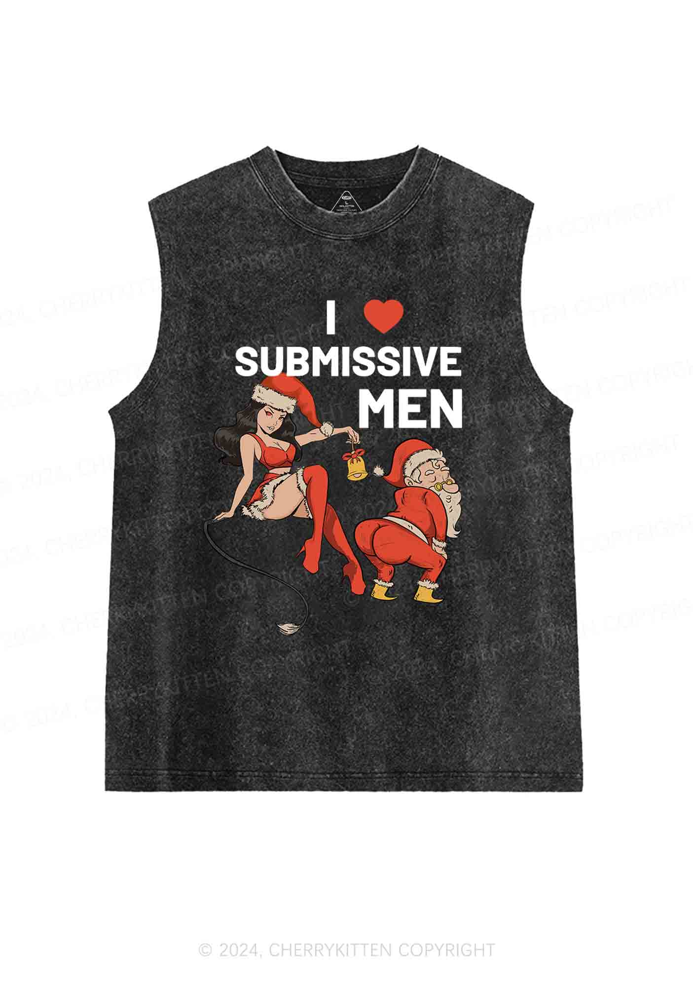 Christmas I Love S Men Y2K Washed Tank Cherrykitten