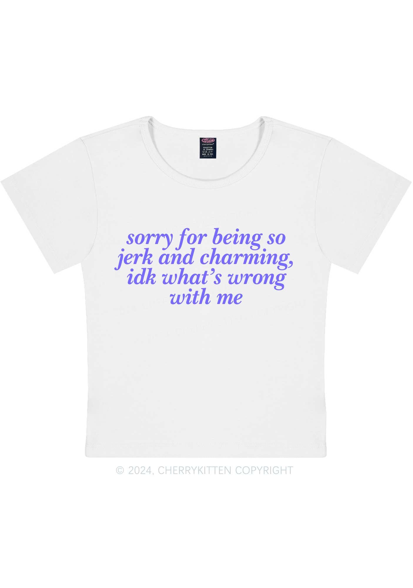 Sorry For Being So Jerk Y2K Baby Tee Cherrykitten