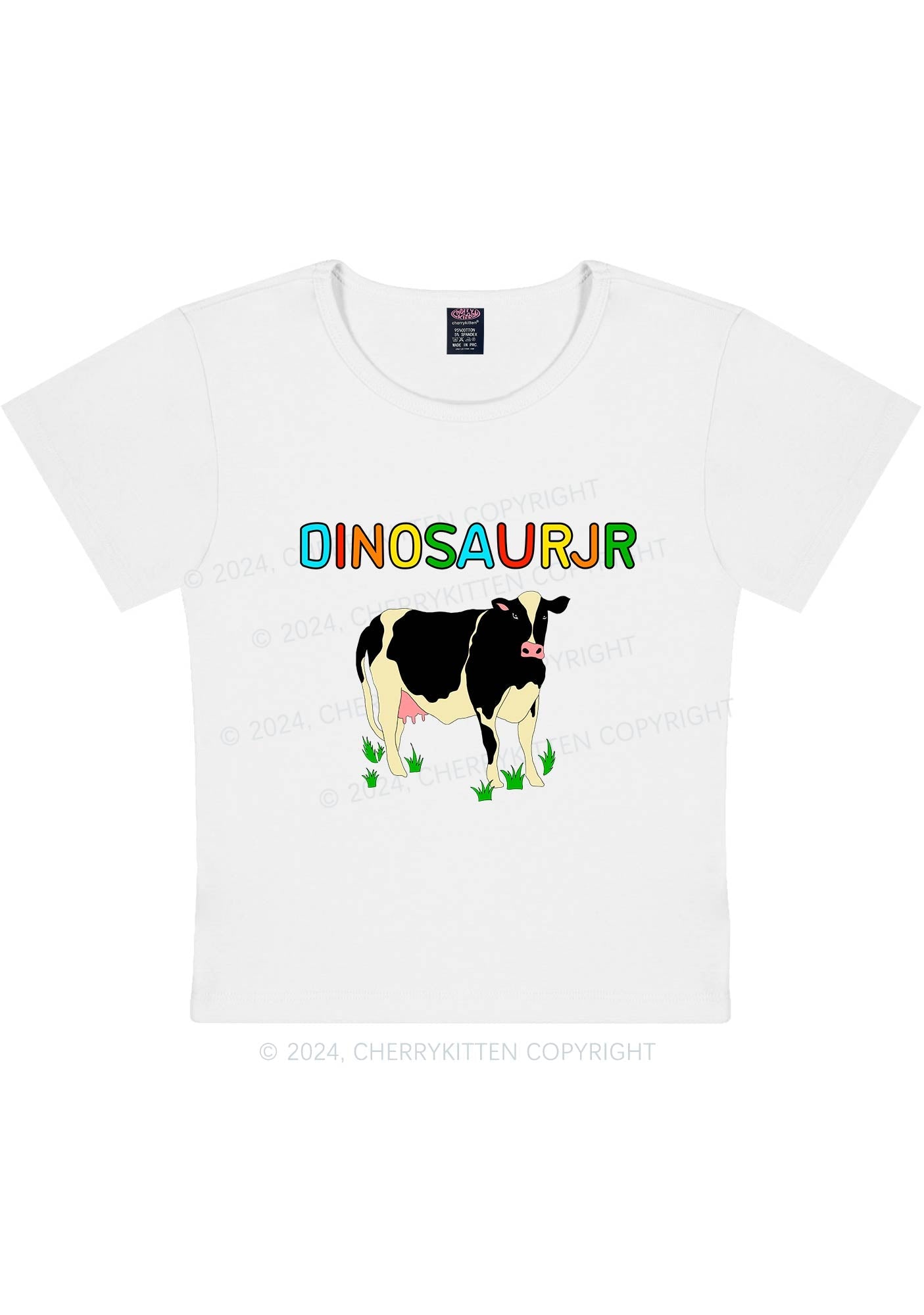 Curvy Dinosaur JR Y2K Baby Tee Cherrykitten