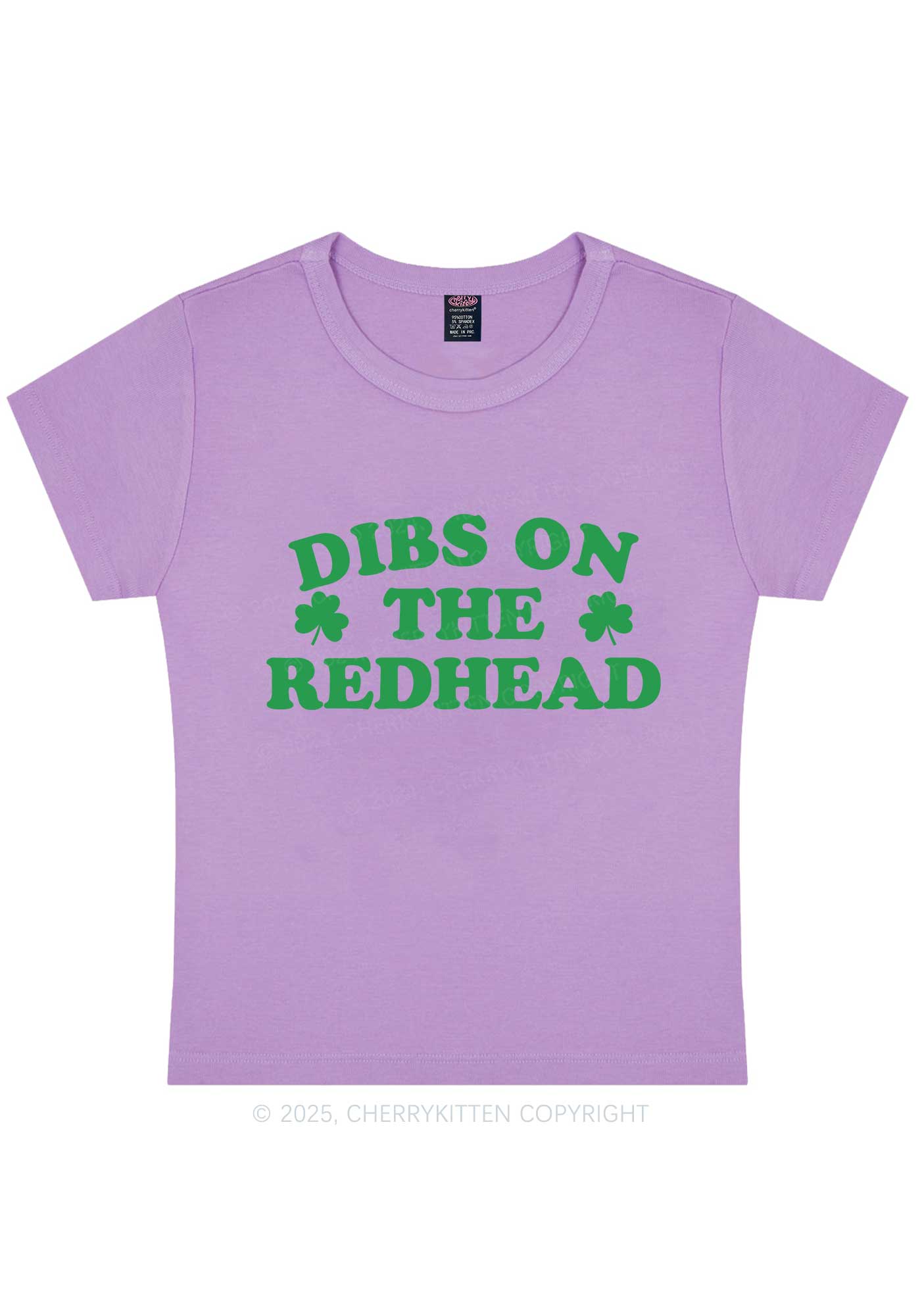 Dibs On The Redhead St Patricks Y2K Baby Tee Cherrykitten