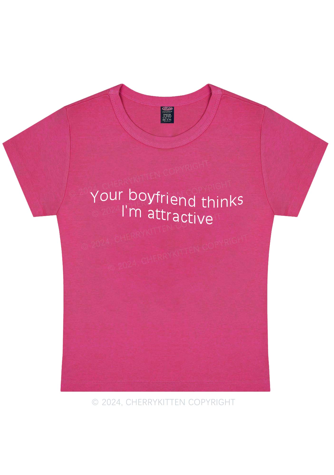 Your BF Thinks I'm Attractive Y2K Baby Tee Cherrykitten