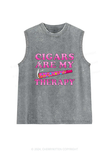 Cigars Are My Therapy Y2K Washed Tank Cherrykitten