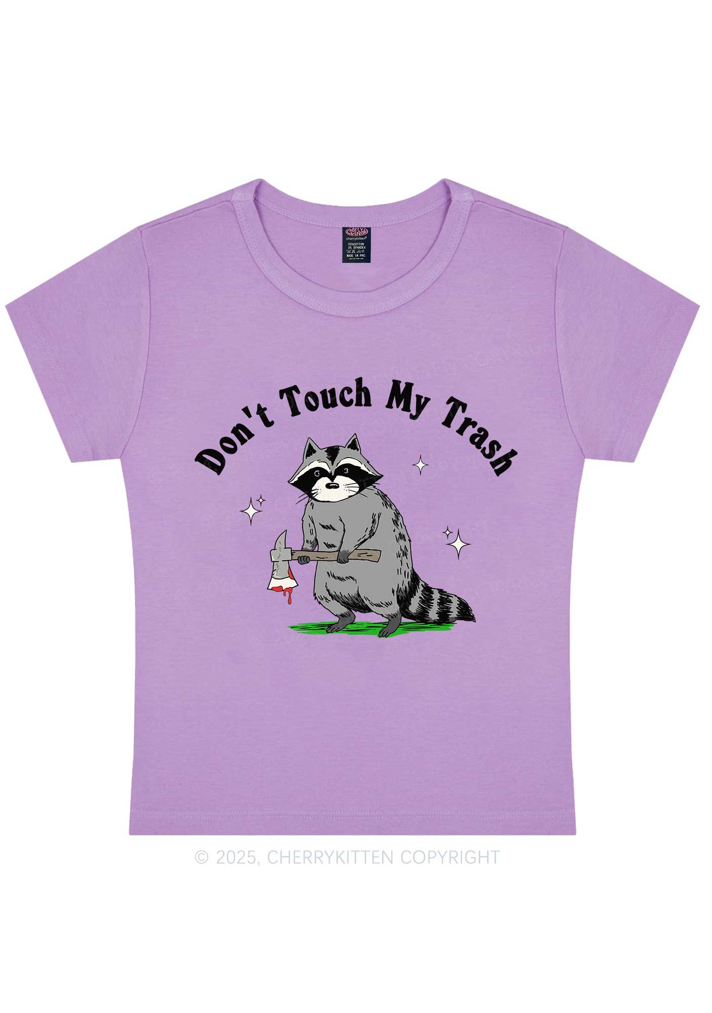 Dont Touch My Trash Y2K Baby Tee Cherrykitten