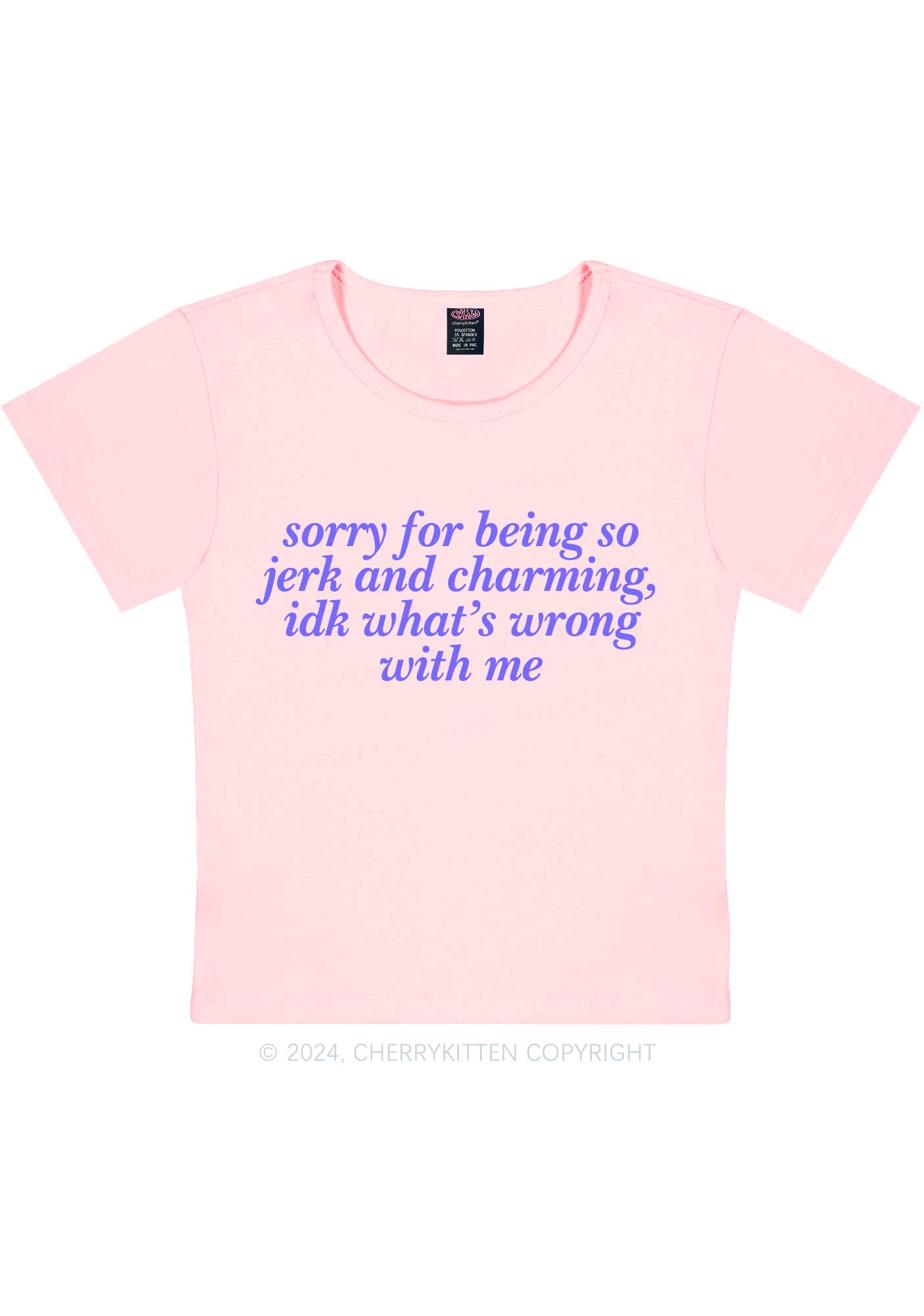 Sorry For Being So Jerk Y2K Baby Tee Cherrykitten