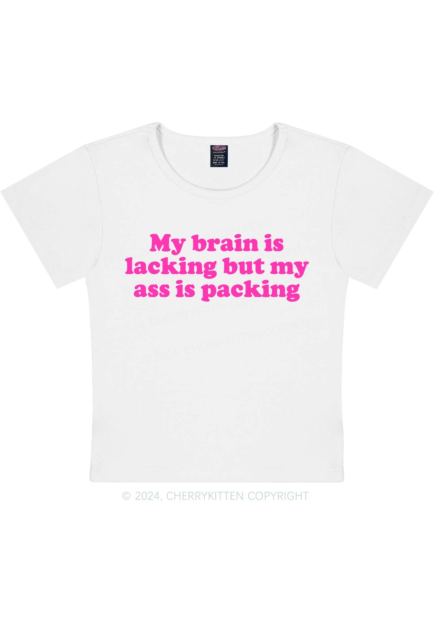 My Brain Is Lacking Y2K Baby Tee Cherrykitten