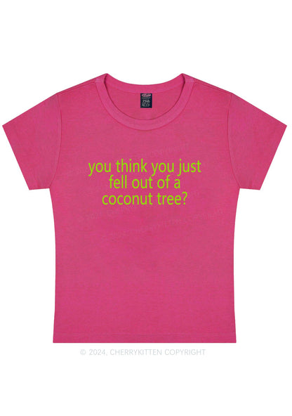 Coconut Tree Y2K Baby Tee Cherrykitten