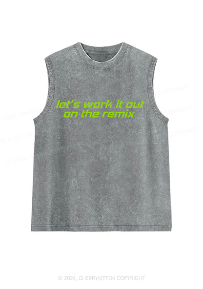 Let's Work It Out Y2K Washed Tank Cherrykitten