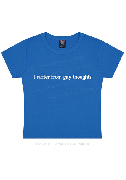 Suffer From Gay Thoughts Y2K Baby Tee Cherrykitten