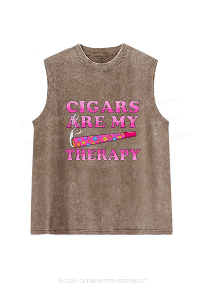 Cigars Are My Therapy Y2K Washed Tank Cherrykitten