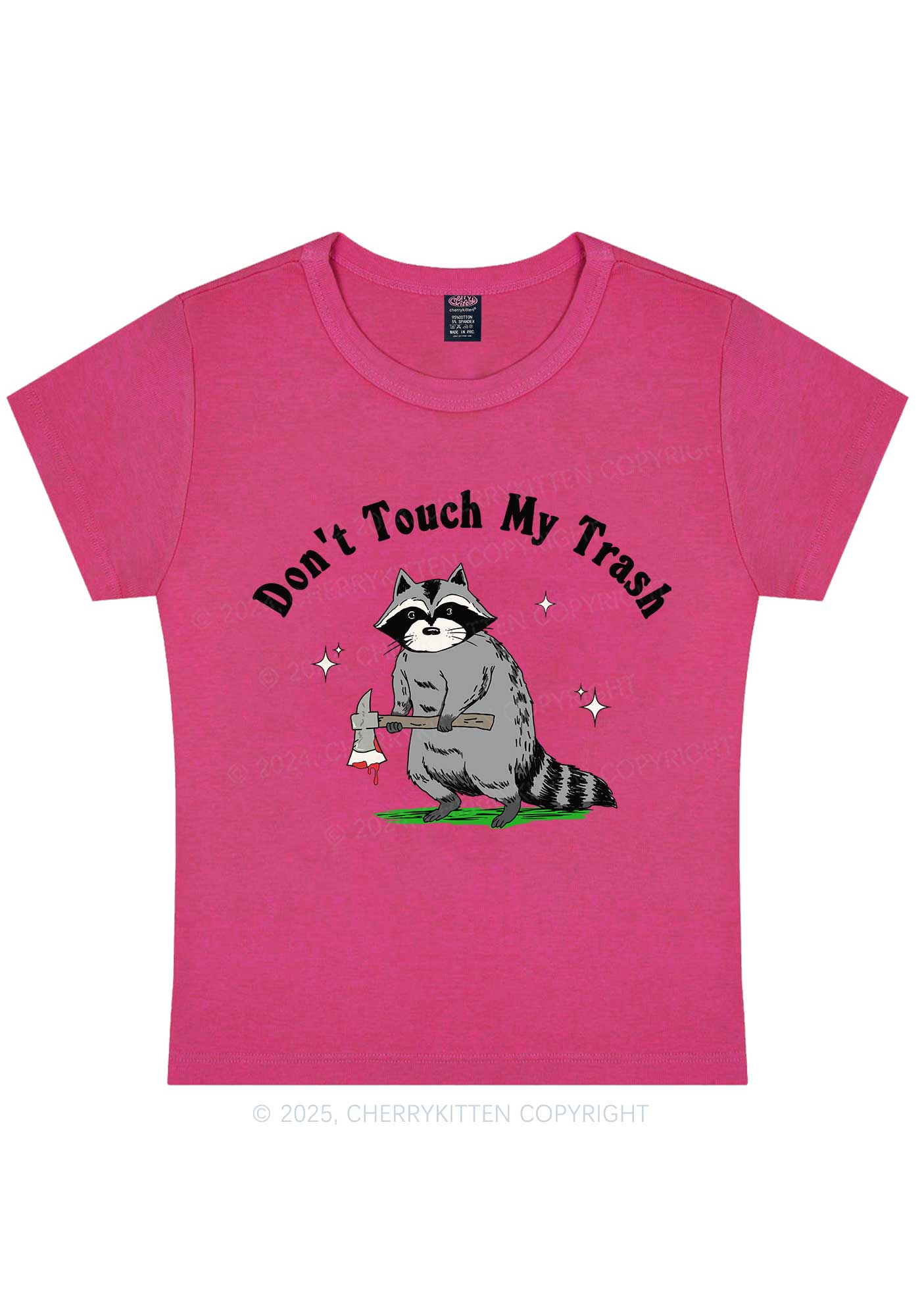 Dont Touch My Trash Y2K Baby Tee Cherrykitten