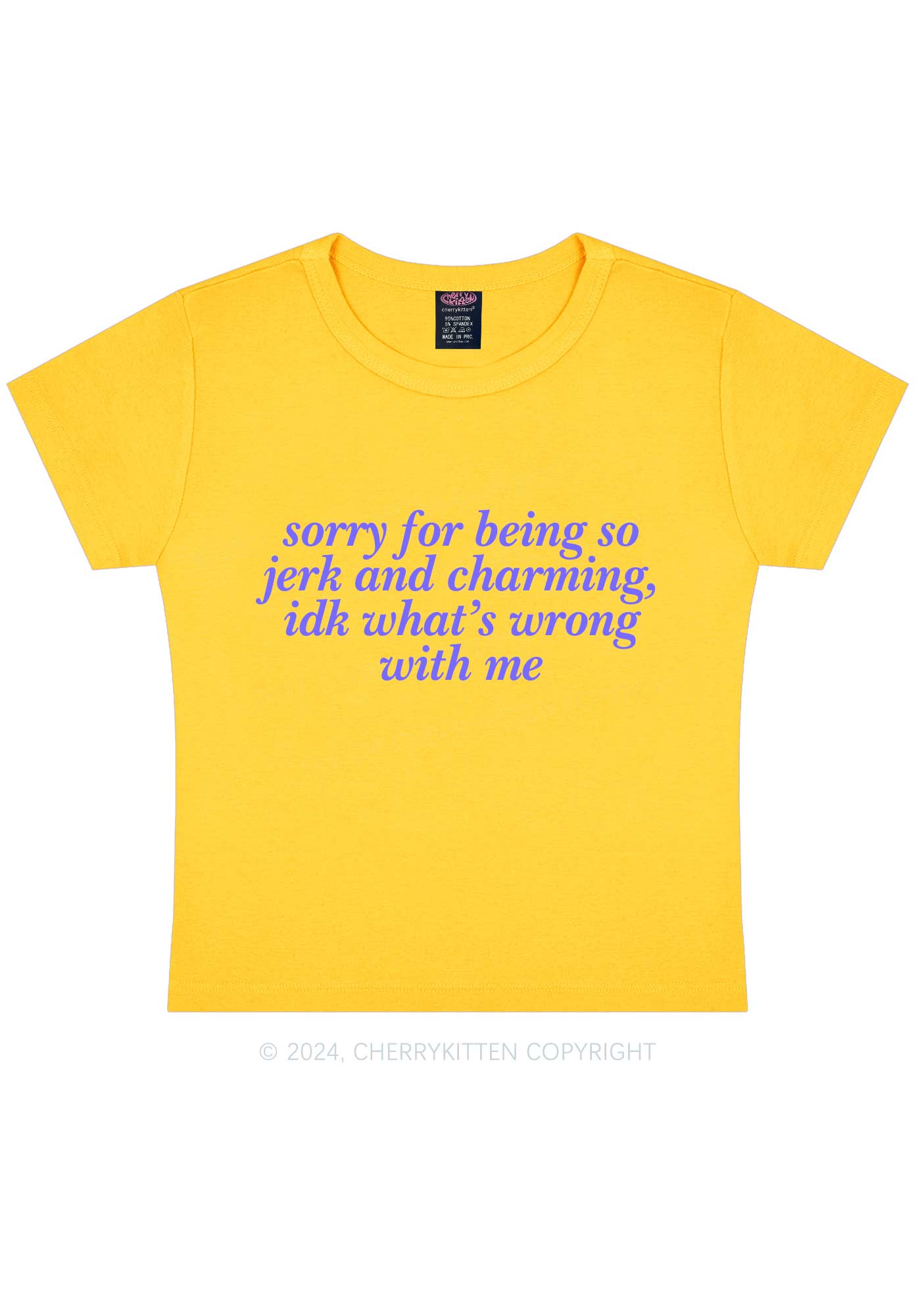 Sorry For Being So Jerk Y2K Baby Tee Cherrykitten