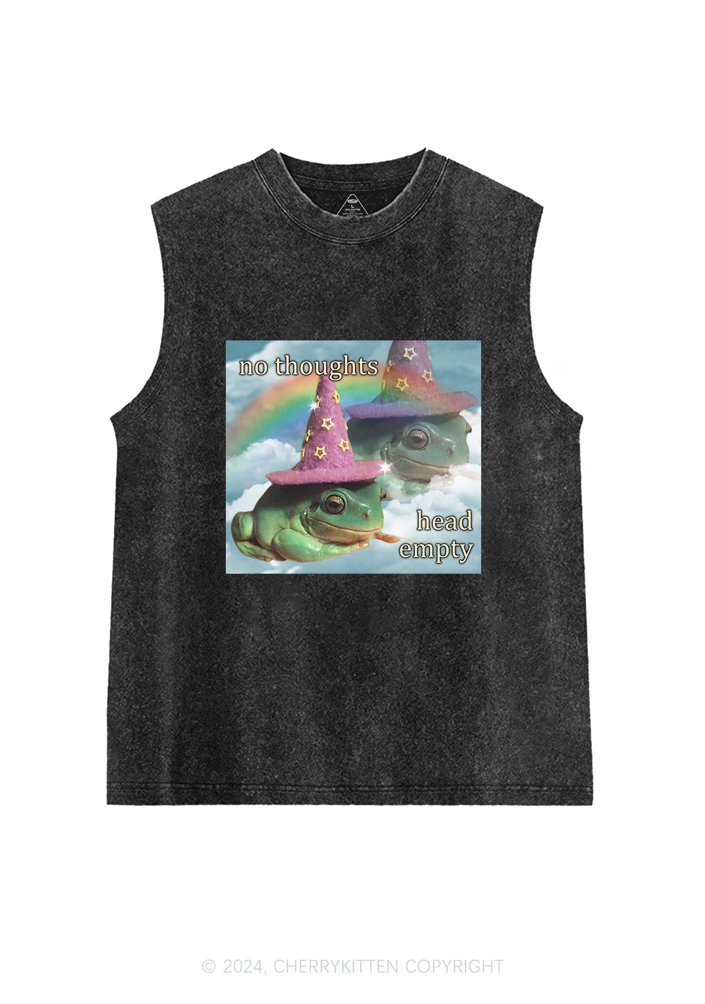 Head Empty Frog Y2K Washed Tank Cherrykitten