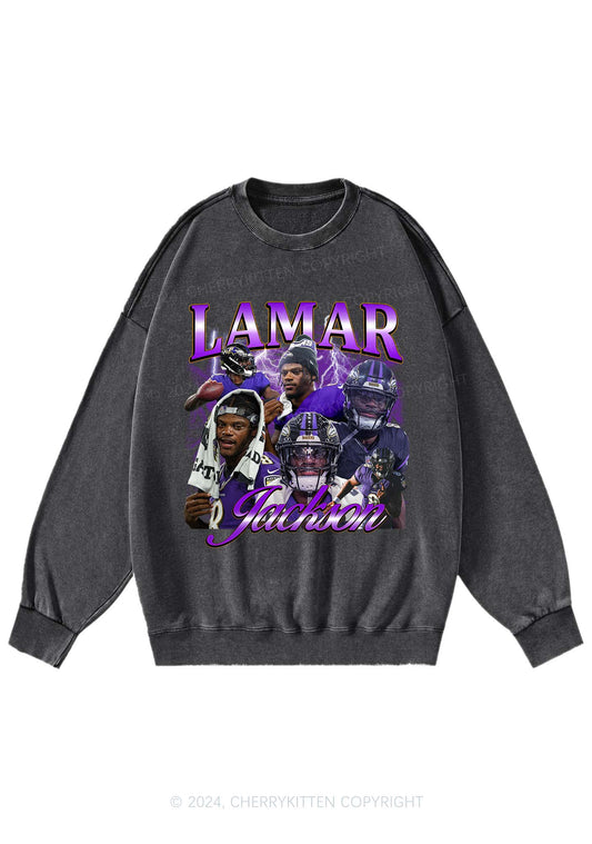 Purple Jackson Y2K Super Bowl Washed Sweatshirts Cherrykitten