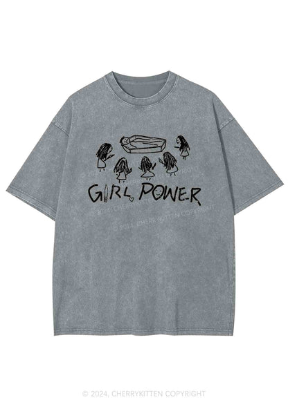 Girls Power Y2K Washed Tee Cherrykitten