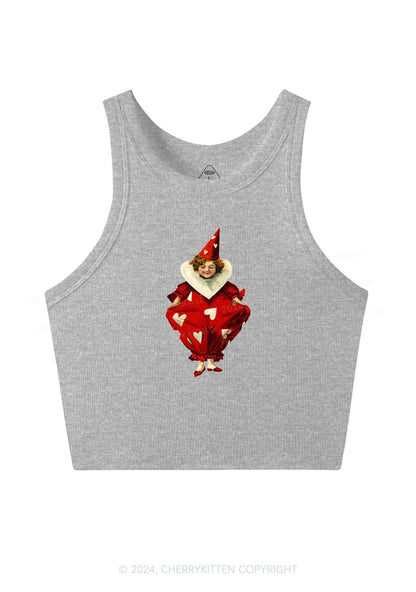 Heart Jester Y2K Valentine's Day Crop Tank Top Cherrykitten