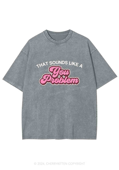 You Problem Y2K Washed Tee Cherrykitten