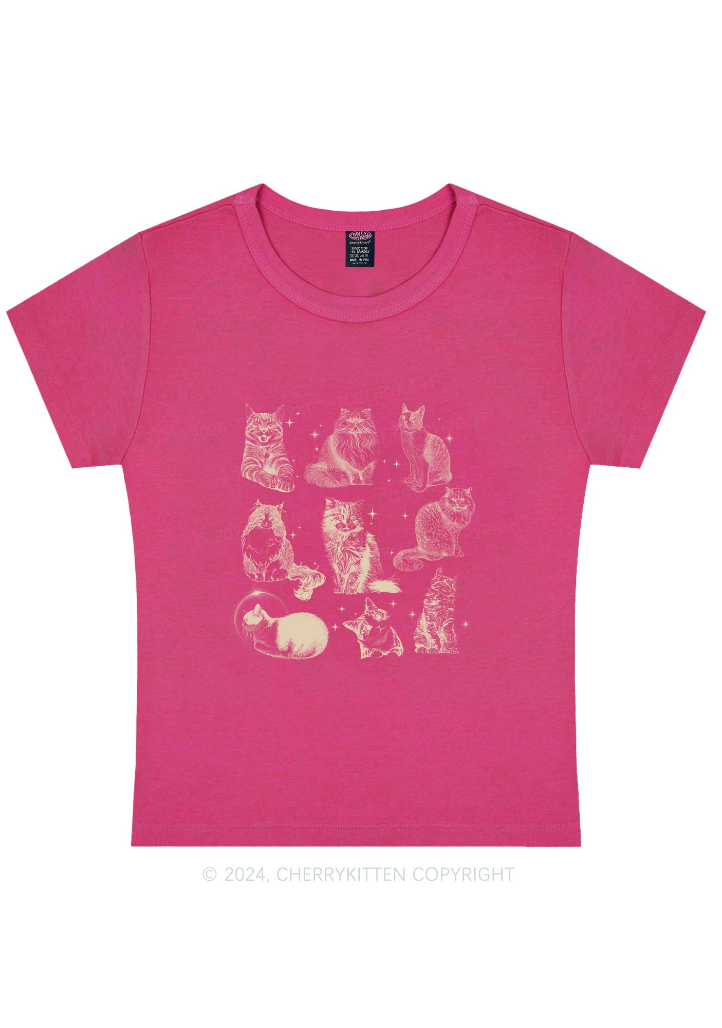 Retro Kitten Y2K Baby Tee Cherrykitten