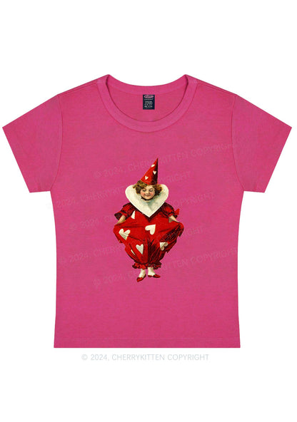 Heart Jester Y2K Valentine's Day Baby Tee Cherrykitten