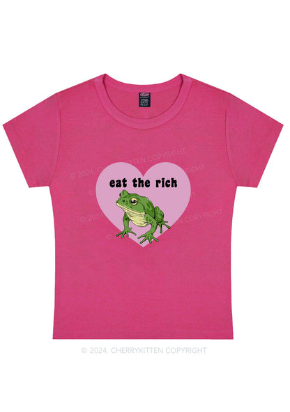 Eat The Rich Frog Y2K Baby Tee Cherrykitten