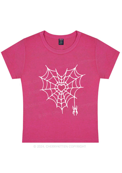 Heart Spider Web Y2K Valentine's Day Baby Tee Cherrykitten