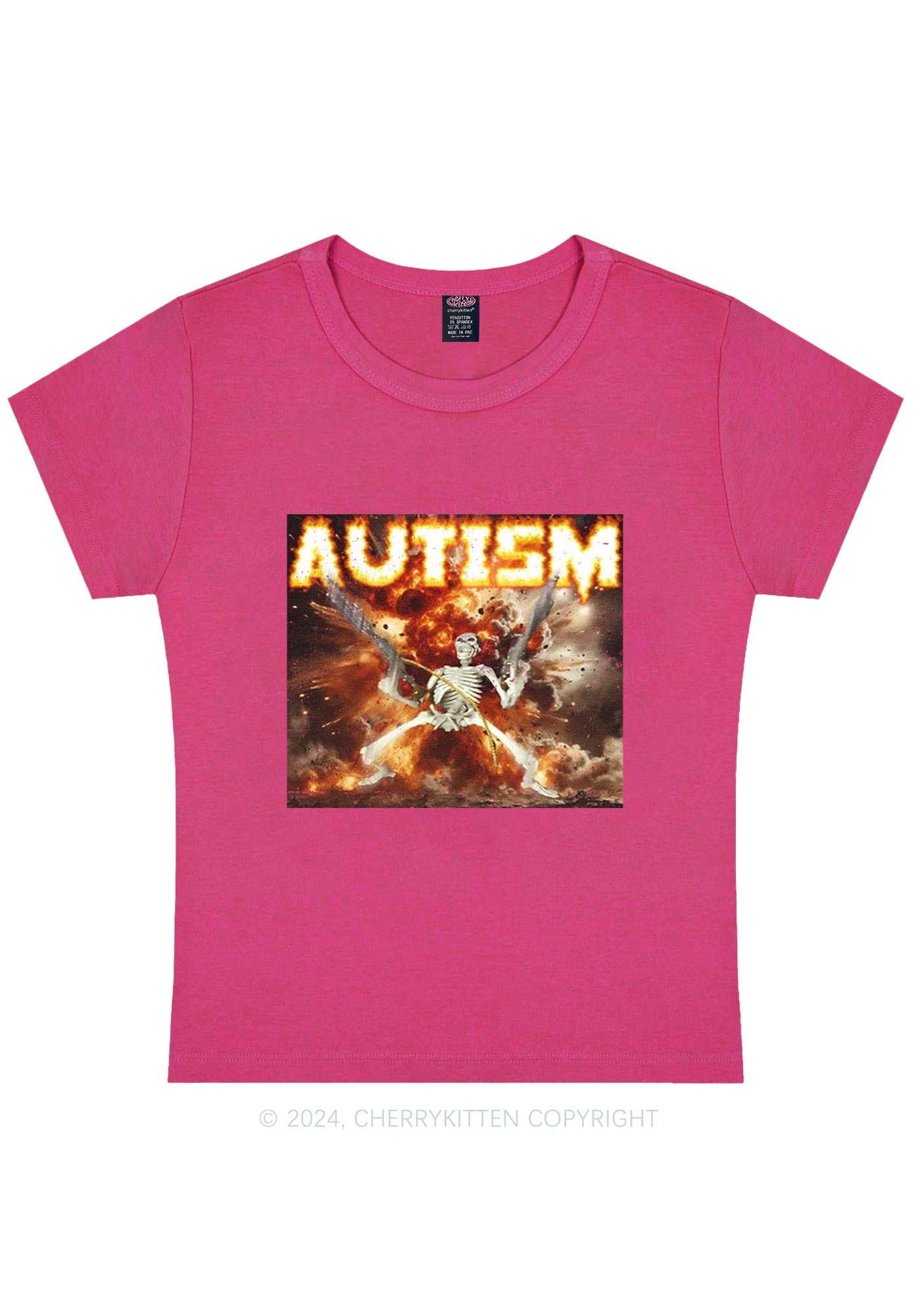 Autism Y2K Baby Tee Cherrykitten