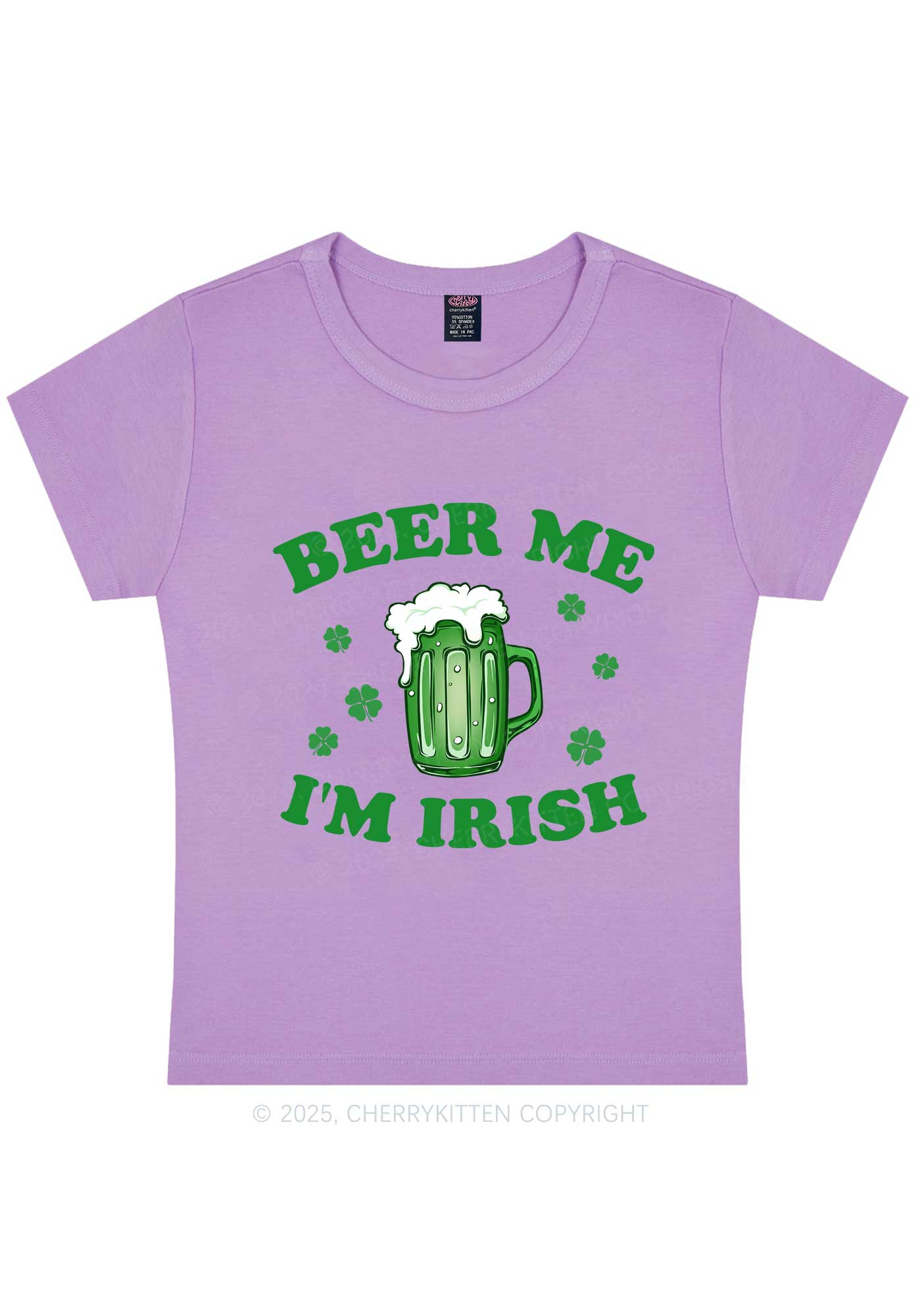 Beer Me Im Irish St Patricks Y2K Baby Tee Cherrykitten