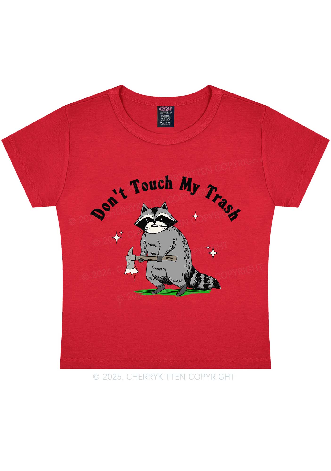 Dont Touch My Trash Y2K Baby Tee Cherrykitten