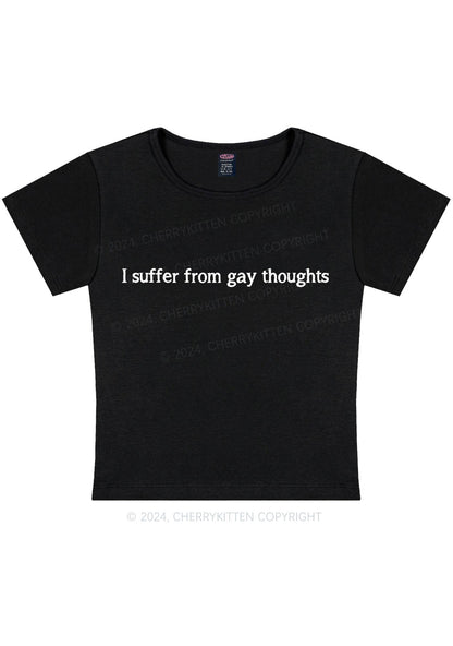 Suffer From Gay Thoughts Y2K Baby Tee Cherrykitten