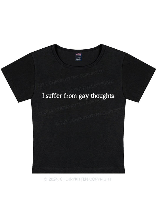 Suffer From Gay Thoughts Y2K Baby Tee Cherrykitten