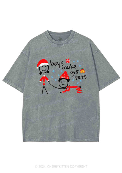 Christmas Boys Make Gr8 Pets Y2K Washed Tee Cherrykitten