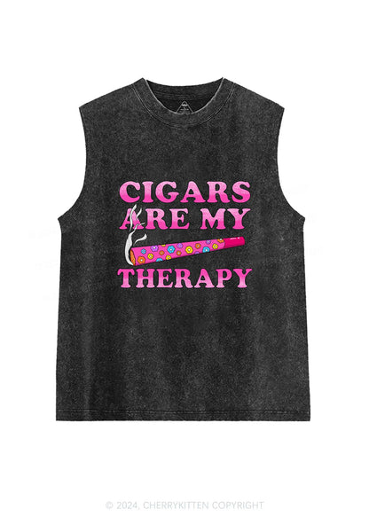 Cigars Are My Therapy Y2K Washed Tank Cherrykitten