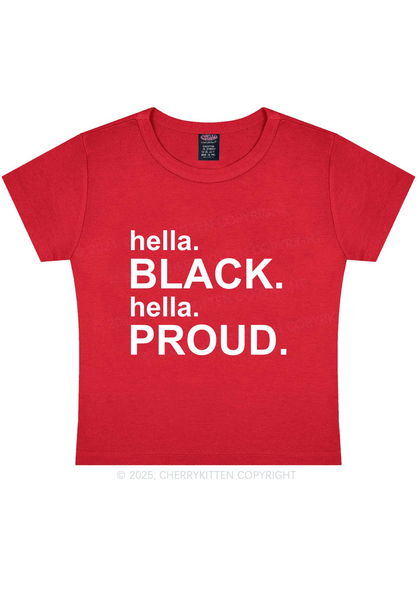 Black Proud Y2K Baby Tee Cherrykitten