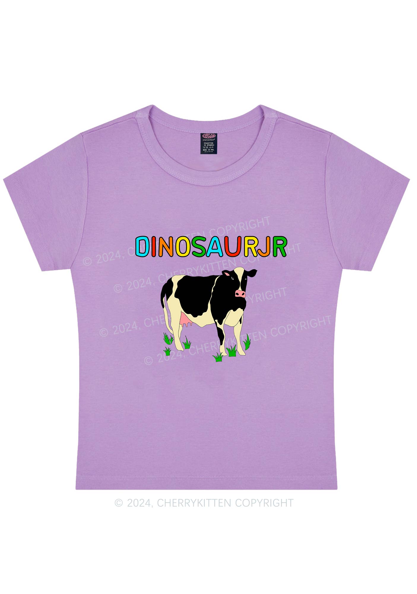 Curvy Dinosaur JR Y2K Baby Tee Cherrykitten