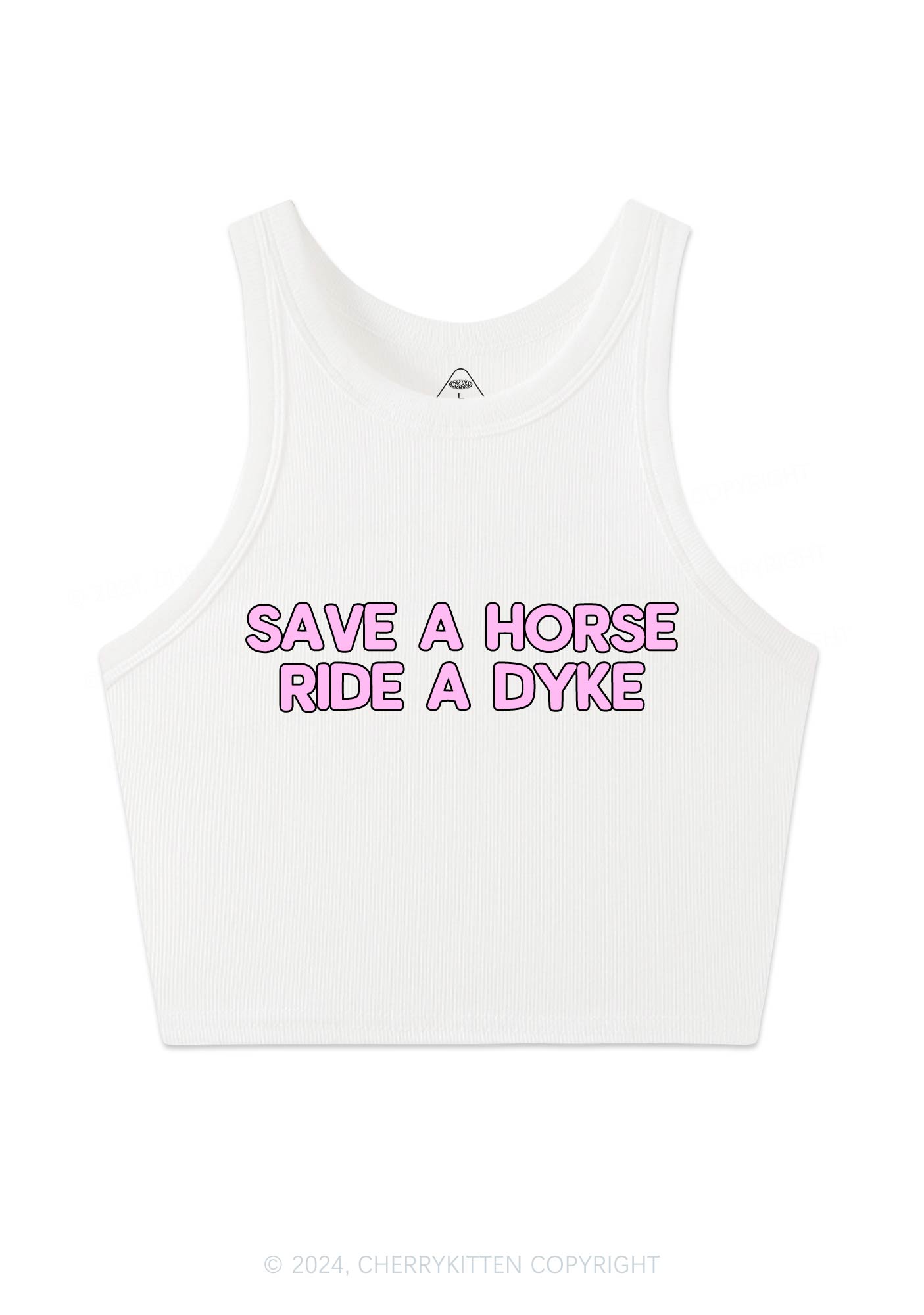 Save Horse Ride Dyke Y2K Crop Tank Top Cherrykitten