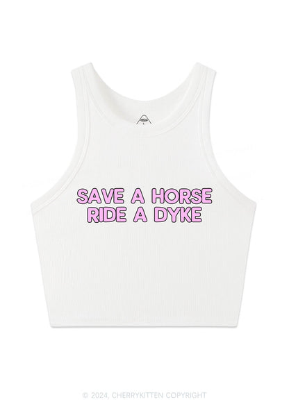 Save Horse Ride Dyke Y2K Crop Tank Top Cherrykitten