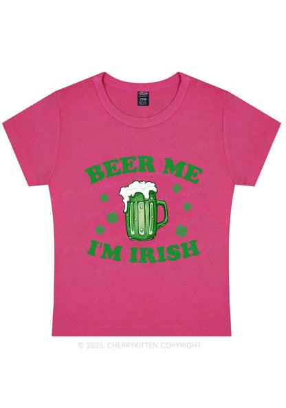 Beer Me Im Irish St Patricks Y2K Baby Tee Cherrykitten