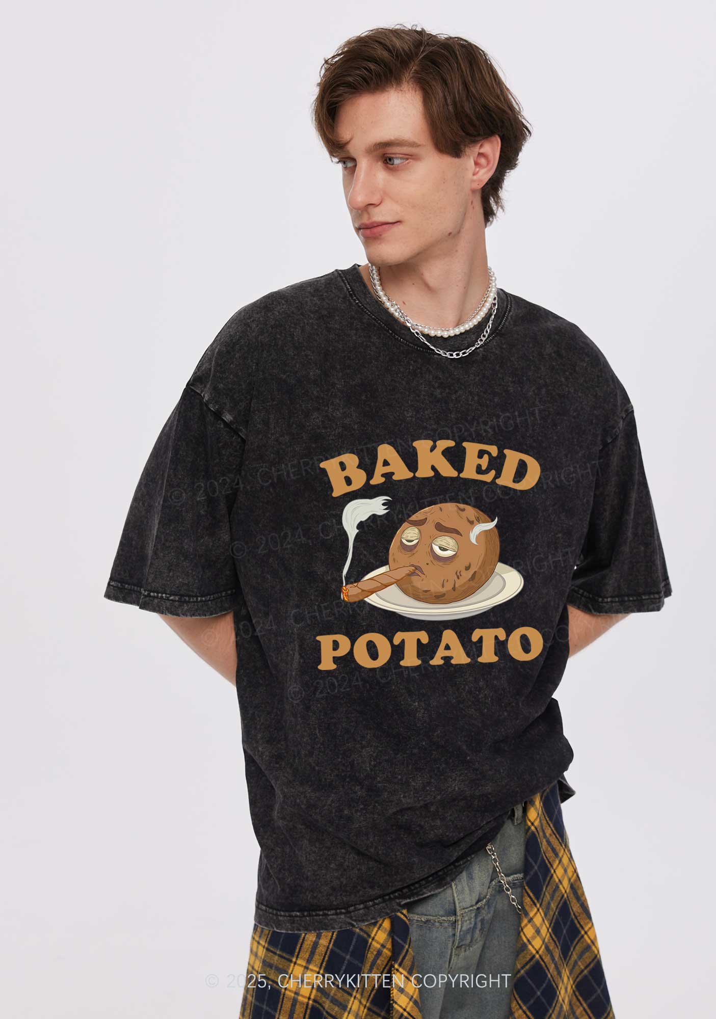 Baked Potato Y2K Washed Tee Cherrykitten