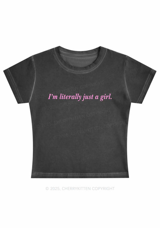 Literally Just A Girl Y2K Vintage Classic Tee Cherrykitten