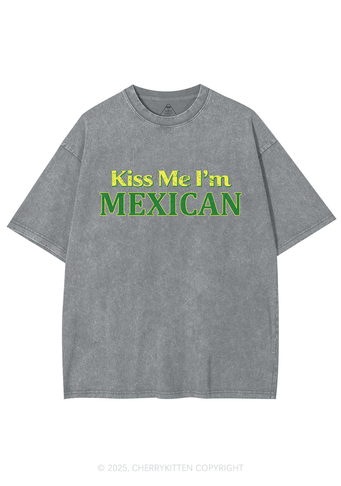 Kiss Me Im Mexican St Patricks Y2K Washed Tee Cherrykitten