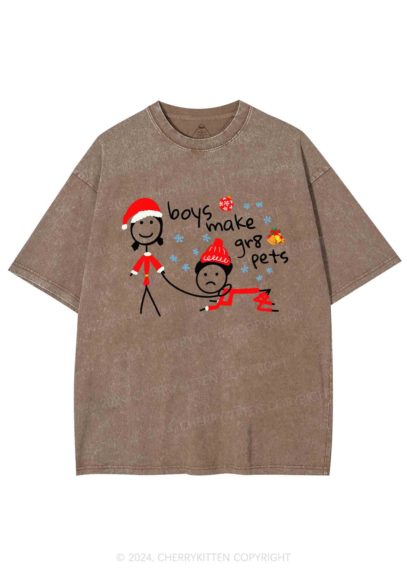 Christmas Boys Make Gr8 Pets Y2K Washed Tee Cherrykitten