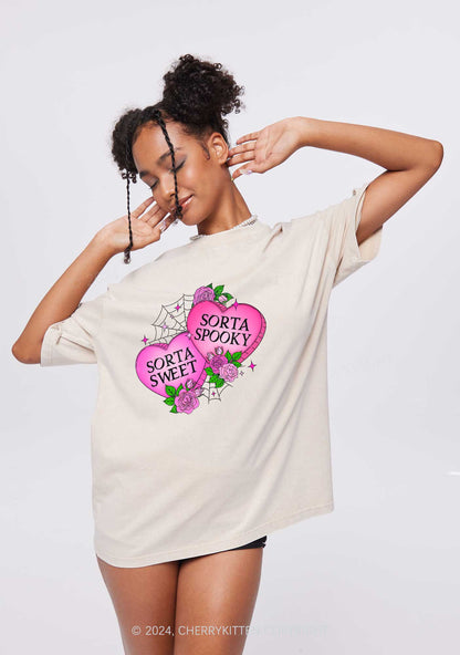 Sorta Spooky Y2K Valentine's Day Washed Tee Cherrykitten