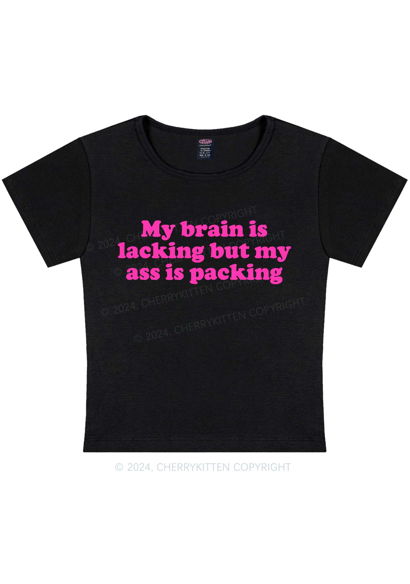 My Brain Is Lacking Y2K Baby Tee Cherrykitten